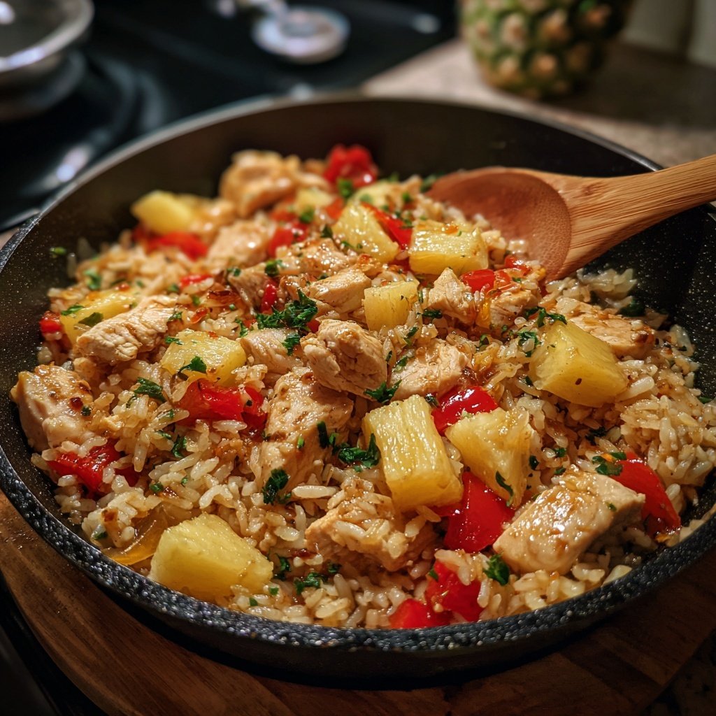 Pineapple Chicken And Rice Skillet