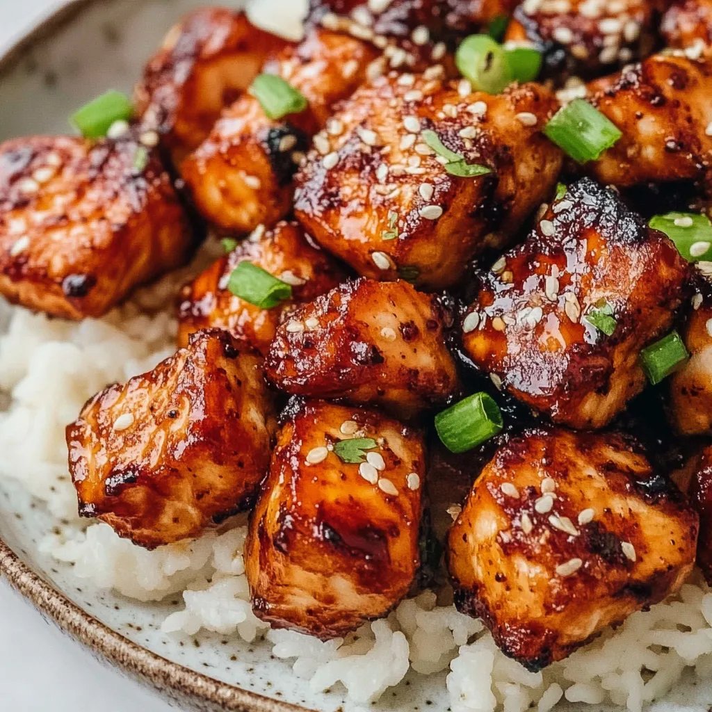 Crispy Honey Garlic Salmon Bites