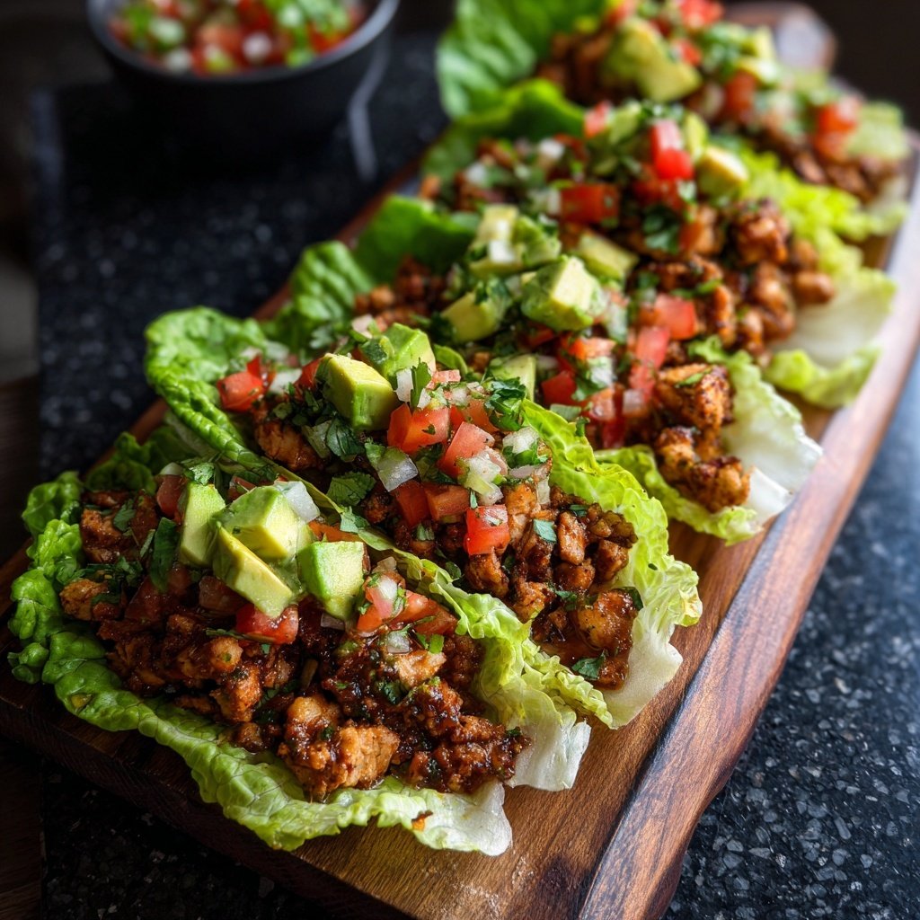 Ground Chicken Taco Lettuce Wraps