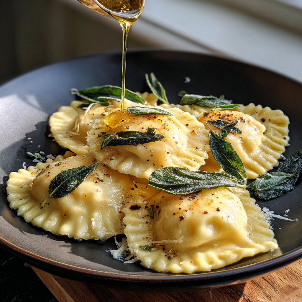 Lemon Ricotta Ravioli with Butter Sage