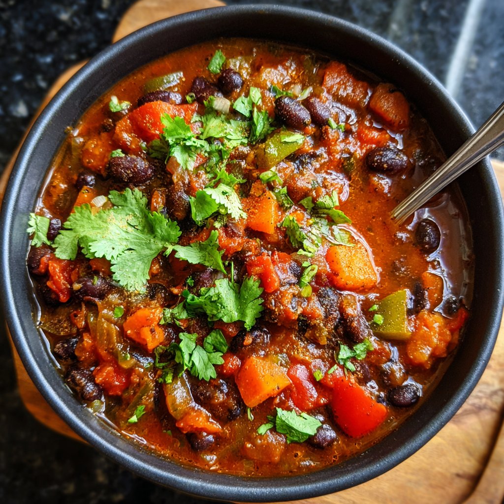 Healthy Crockpot Black Bean Chili