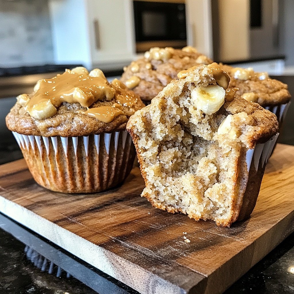 Healthy Peanut Butter Banana Muffins