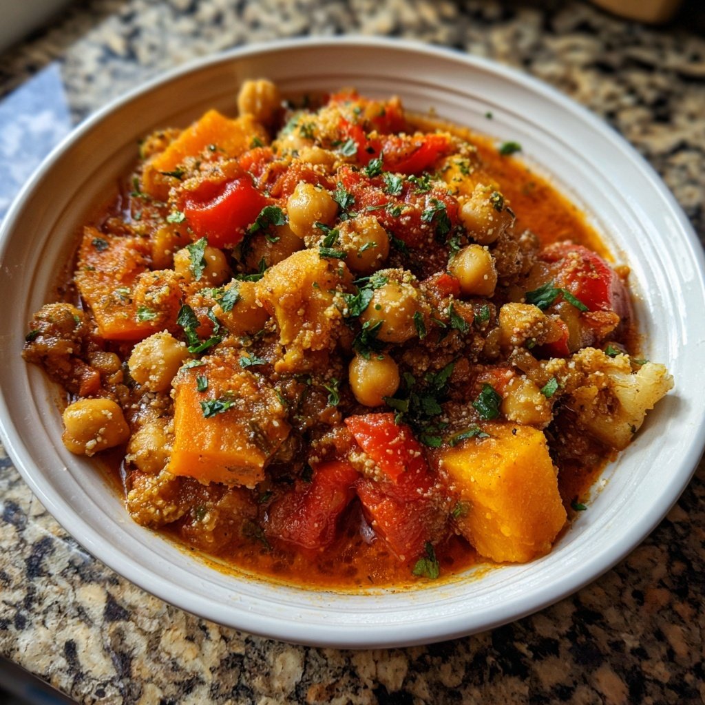 Healthy Crockpot Chickpea Tagine