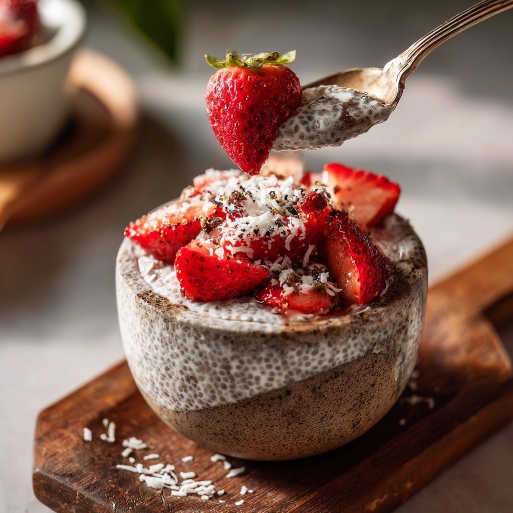 Strawberry Coconut Chia Pudding